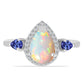 Stříbrný Prsten s Tanzanitem a Etiopským Opálem z Lega Dembi