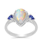Stříbrný Prsten s Tanzanitem a Etiopským Opálem z Lega Dembi