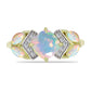 Pozlacený Stříbrný Prsten s Etiopským Opálem z Lega Dembi a Bílým Topazem