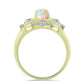 Pozlacený Stříbrný Prsten s Etiopským Opálem z Lega Dembi a Bílým Topazem