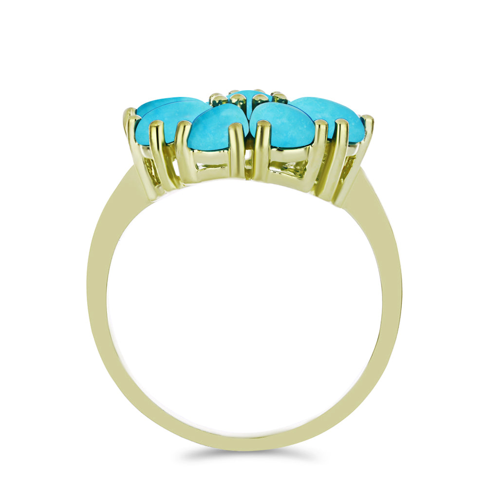 Pozlacený Stříbrný Prsten s Tyrkysem Sleeping Beauty