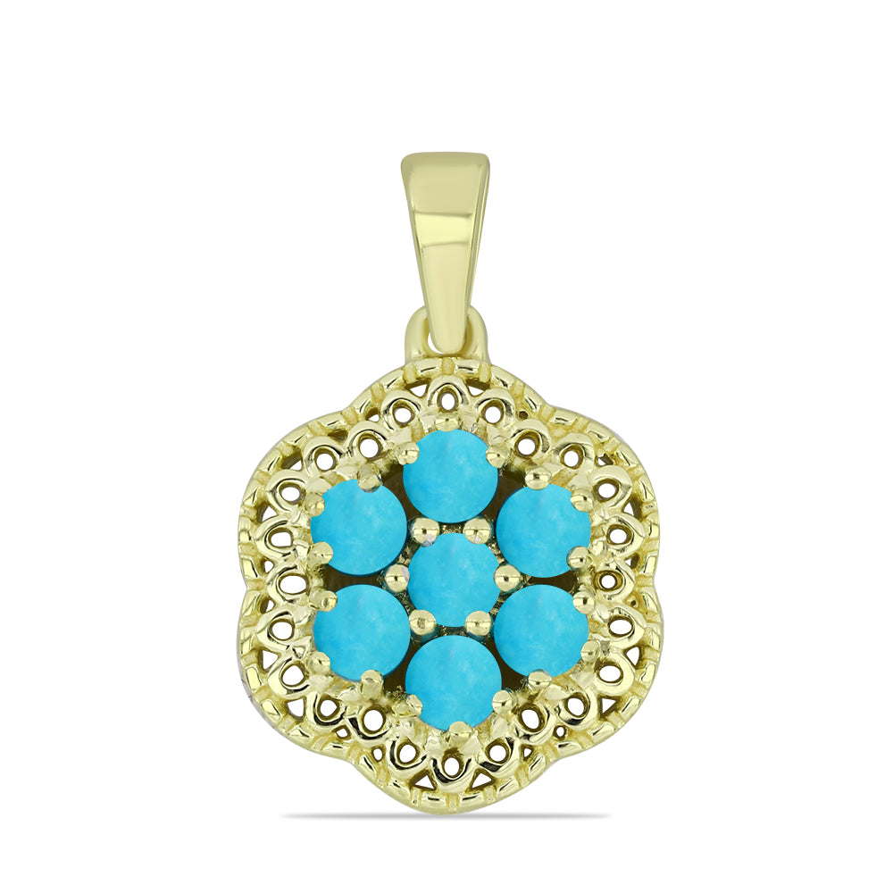 Pozlacený Stříbrný Přívěsek s Tyrkysem Sleeping Beauty