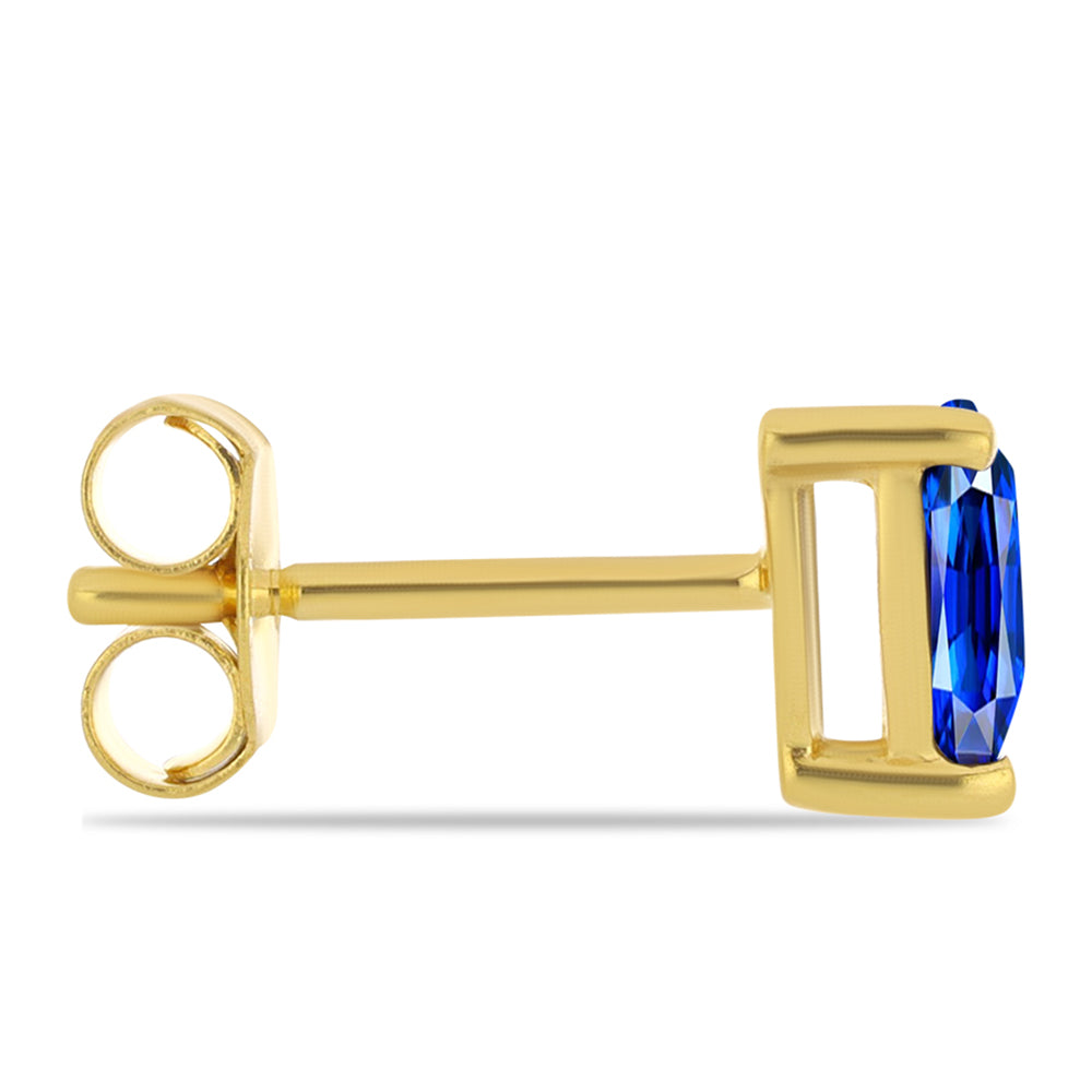 Pozlacené Stříbrné Náušnice s Australským Modrým Safírem 2 