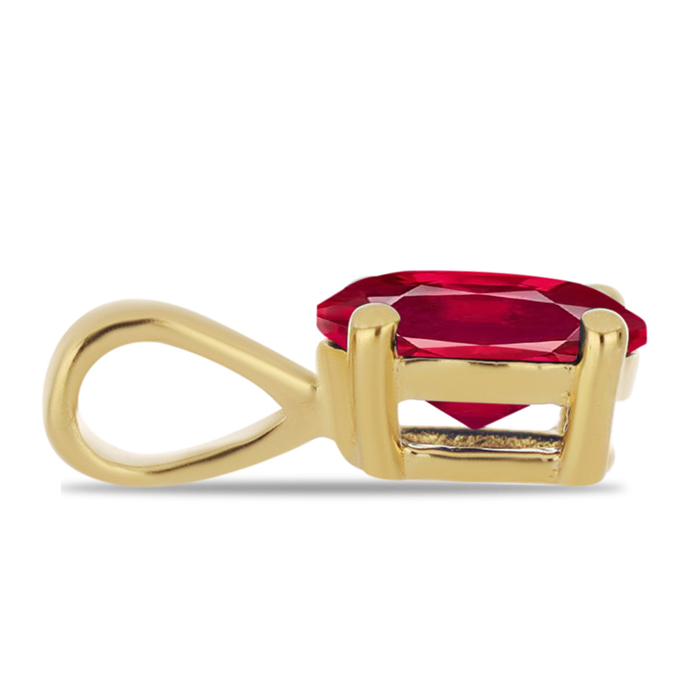 Pozlacené Stříbro 925/1000 - Sada s Umělým Rubínem a Umělým Smaragdem - Karátové číslo: 2.82. přibližná hmotnost: 1.8 gramů ( Přívěsek )