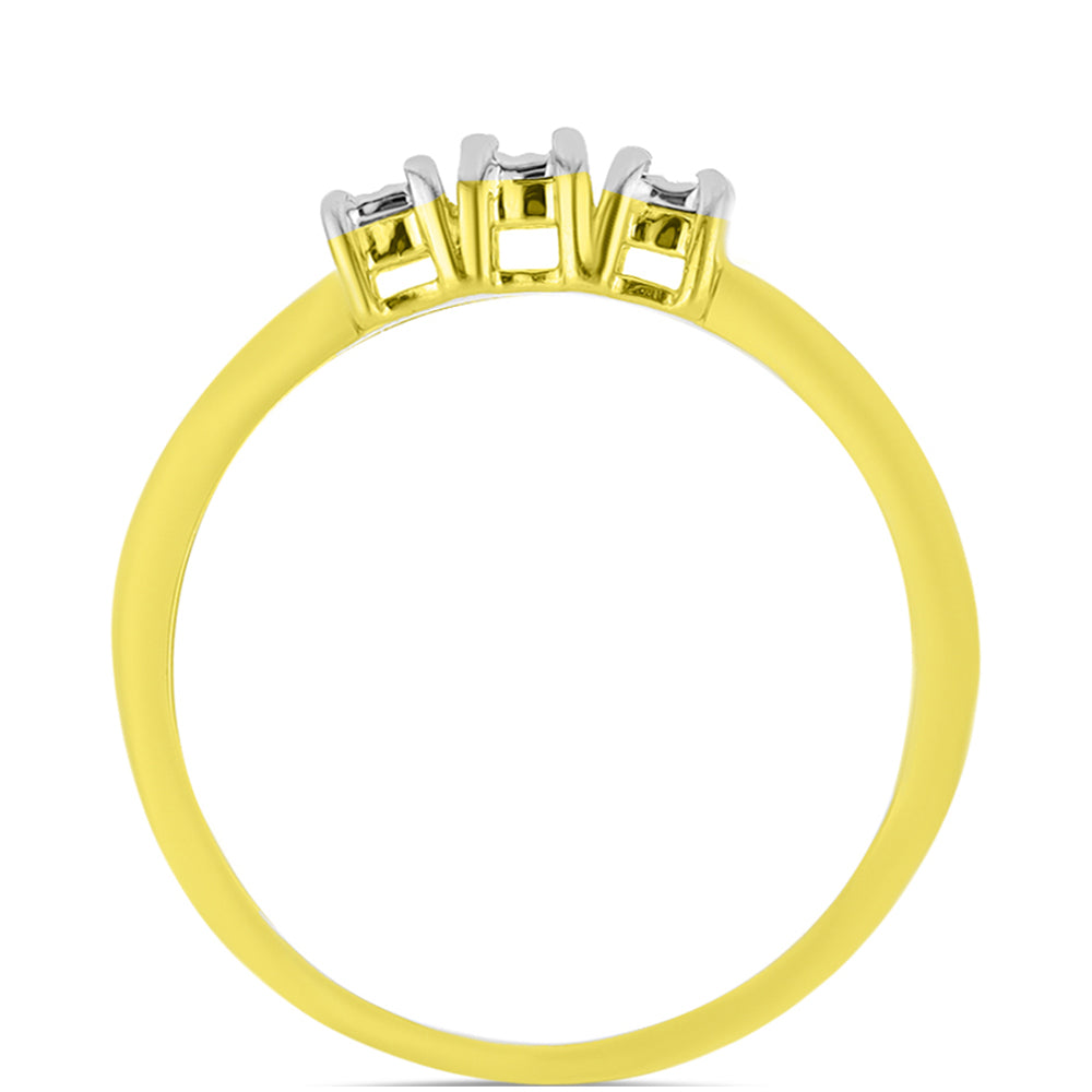 Pozlacený 925 / 1000 Sterlingové Stříbro Prsten s Bílým Diamantem