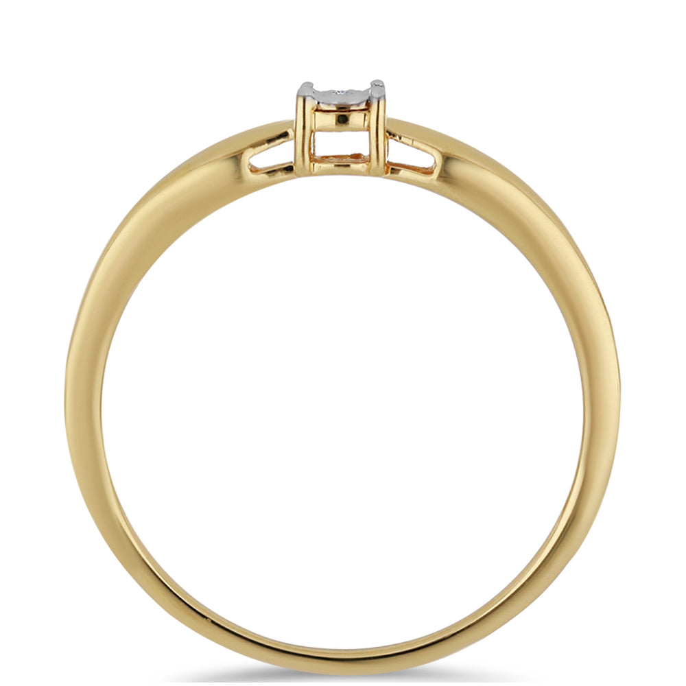 Pozlacený Stříbrný Prsten s Bílým Diamantem 2 