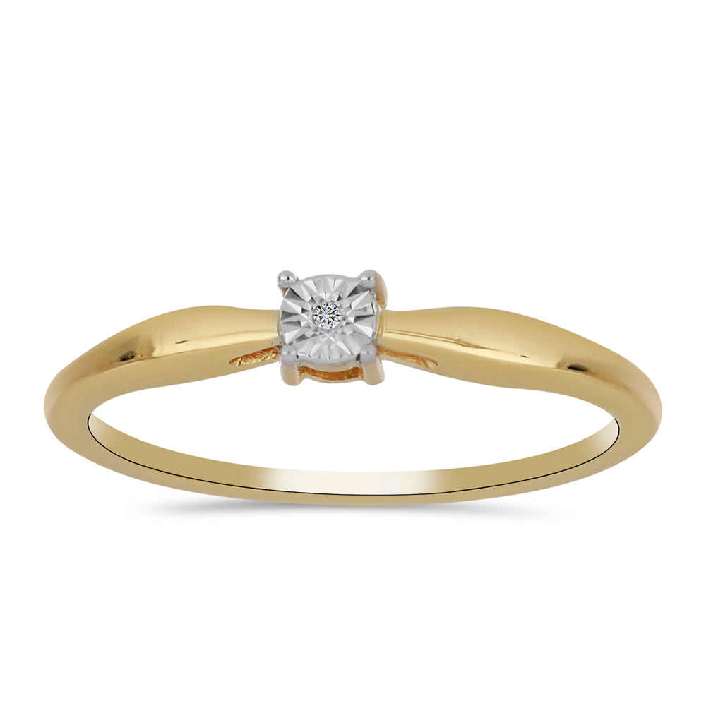 Pozlacený Stříbrný Prsten s Bílým Diamantem 3 