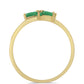 Pozlacený Stříbrný Prsten s Brazilským Smaragdem a Bílým Zirkonem