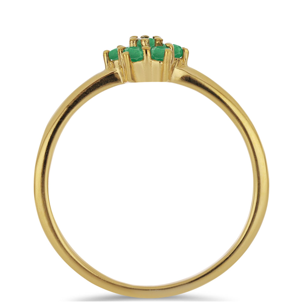 Pozlacený Stříbrný Prsten s Brazilským Smaragdem 2 