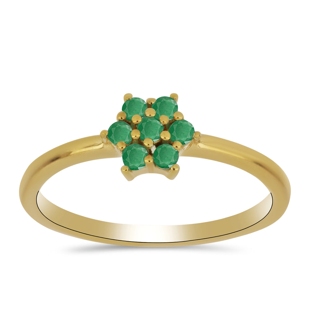 Pozlacený Stříbrný Prsten s Brazilským Smaragdem