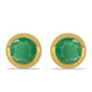 Pozlacené Stříbrné Náušnice s Brazilským Smaragdem