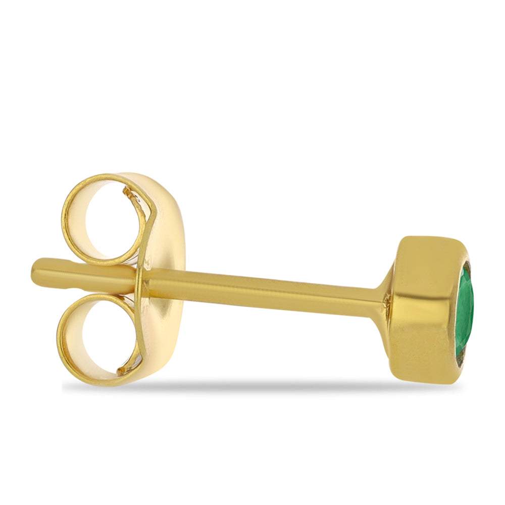 Pozlacené Stříbrné Náušnice s Brazilským Smaragdem 2 