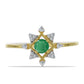 Pozlacený Stříbrný Prsten s Brazilským Smaragdem a Bílým Zirkonem