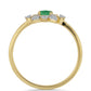 Pozlacený Stříbrný Prsten s Brazilským Smaragdem a Bílým Zirkonem