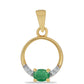 Pozlacený Stříbrný Přívěsek s Brazilským Smaragdem a Bílým Zirkonem