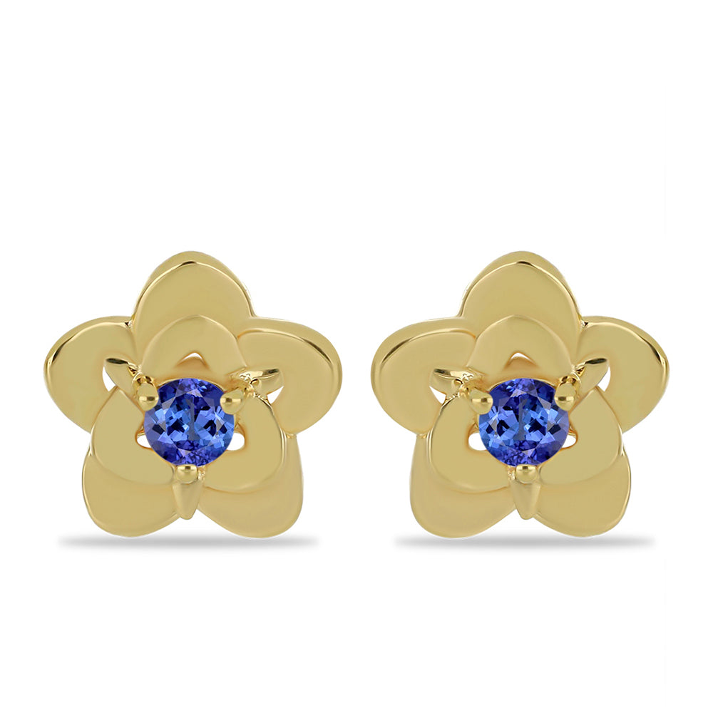 Pozlacené Stříbrné Náušnice s Tanzanitem 1 