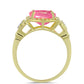 Pozlacený Stříbrný Prsten s Růžovým Etiopským Opálem z Lega Dembi a Bílým Topazem