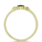 Pozlacené Stříbro 925/1000 - Prsten se Zeleným Diamantem - Karátové číslo: 0.07. přibližná hmotnost: 1.67 gramů