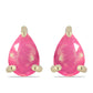 Pozlacené Stříbro 925/1000 - Náušnice s Růžovým Etiopským Opálem z Lega Dembi - Karátové číslo: 0.47. přibližná hmotnost: 1.03 gramů