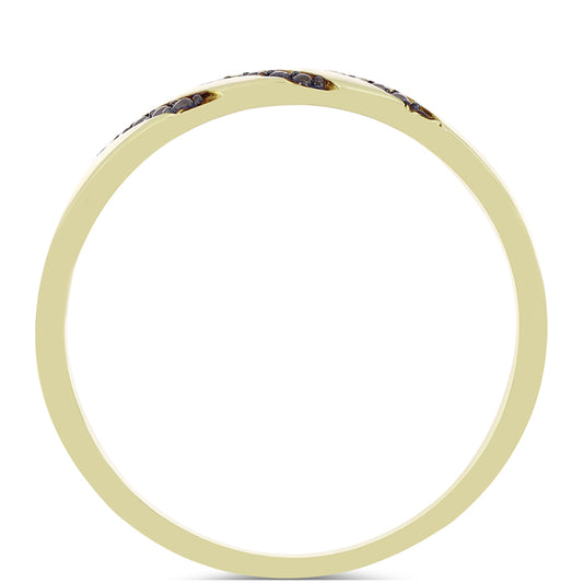 Pozlacené Stříbro 925/1000 - Prsten se Zeleným Diamantem - Karátové číslo: 0.02. přibližná hmotnost: 2.97 gramů