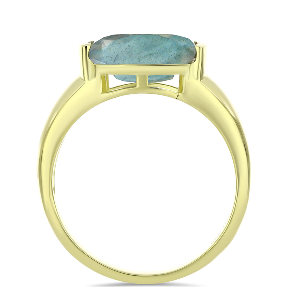 Pozlacené stříbro 925/1000 Prsten s Labradoritem - Karátové číslo: 3.35. přibližná hmotnost: 3.98 gramů