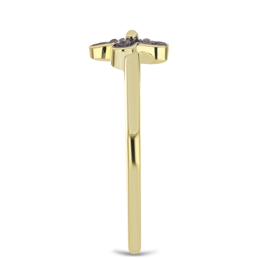 Pozlacené Stříbro 925/1000 - Prsten se Zeleným Diamantem - Karátové číslo: 0.02. přibližná hmotnost: 1.8 gramů 4 