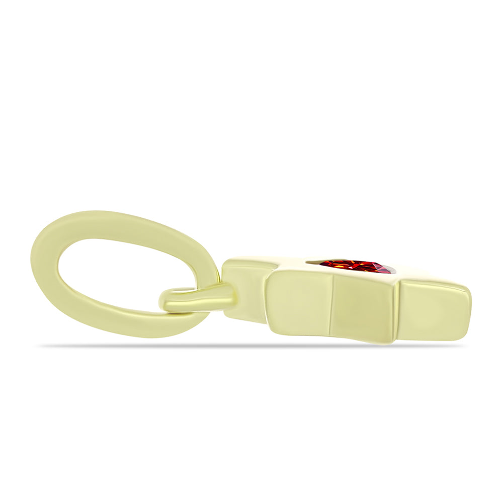 Pozlacené Stříbro 925/1000 - Přívěsek s Majestátním červeným moissanitem - Karátové číslo: 0.1. přibližná hmotnost: 0.81 gramů 2 