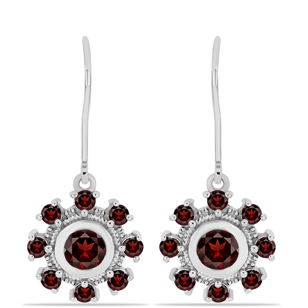 Stříbrné Náušnice s Bartonským Granátem