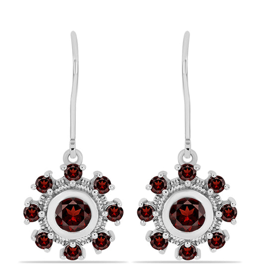 Stříbrné Náušnice s Bartonským Granátem