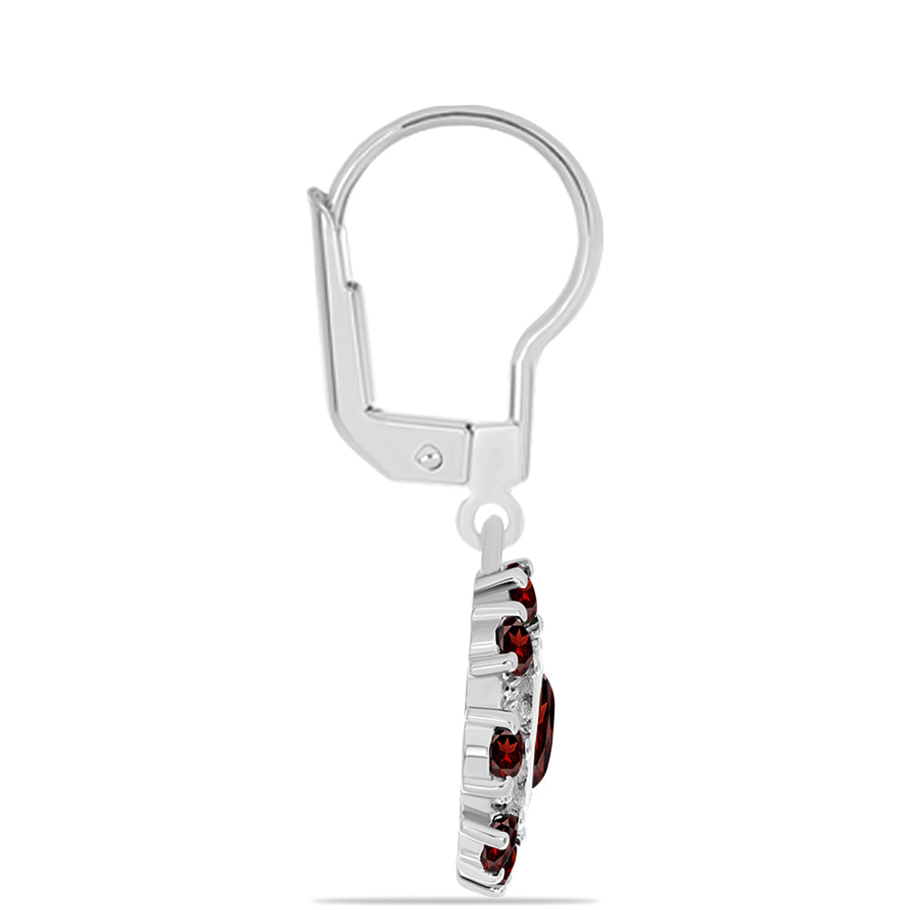 Stříbrné Náušnice s Bartonským Granátem 2 