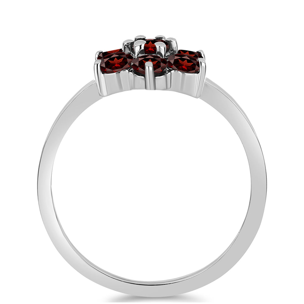 Stříbrný Prsten s Bartonským Granátem 2 