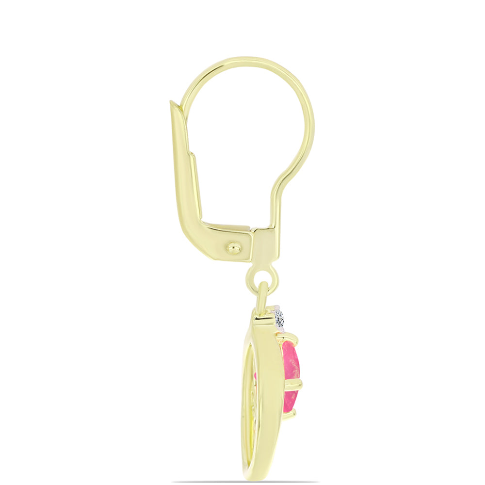 Pozlacené Stříbrné Náušnice s Růžovým Etiopským Opálem z Lega Dembi a Bílým Topazem 2 