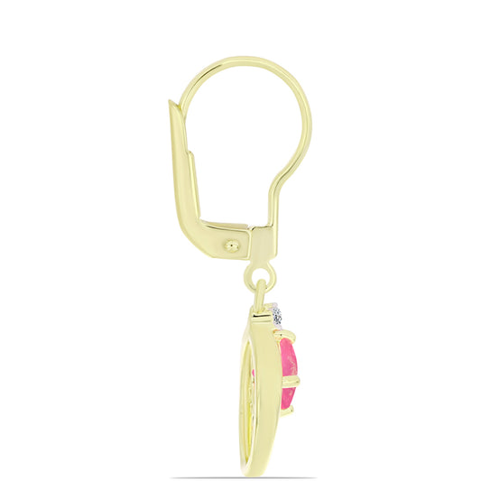 Pozlacené Stříbrné Náušnice s Růžovým Etiopským Opálem z Lega Dembi a Bílým Topazem