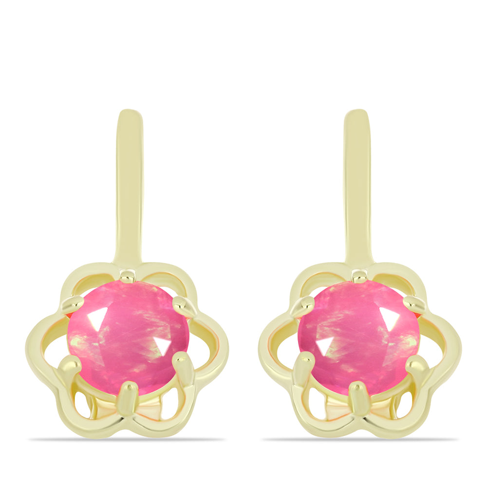 Pozlacené Stříbrné Náušnice s Růžovým Etiopským Opálem z Lega Dembi