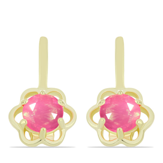 Pozlacené Stříbrné Náušnice s Růžovým Etiopským Opálem z Lega Dembi