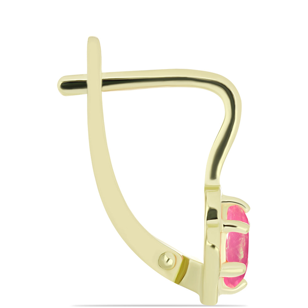 Pozlacené Stříbrné Náušnice s Růžovým Etiopským Opálem z Lega Dembi 2 