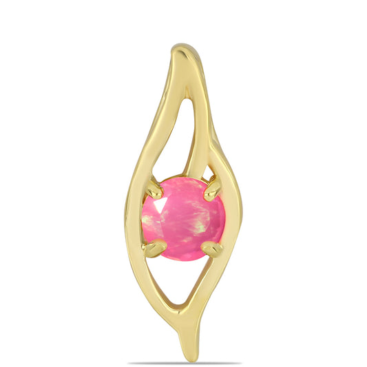 Pozlacený Stříbrný Přívěsek s Růžovým Etiopským Opálem z Lega Dembi