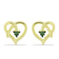 Pozlacené Stříbro 925/1000 - Náušnice se Zeleným Diamantem - Karátové číslo: 0.05. přibližná hmotnost: 1.52 gramů