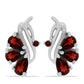 Stříbrné Náušnice s Bartonským Granátem a Bílým Topazem