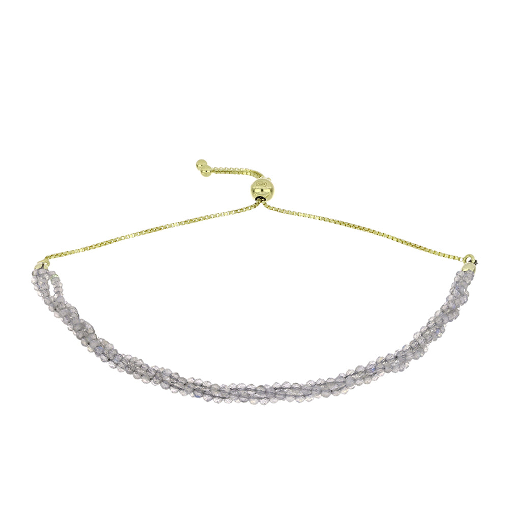 Pozlacené Stříbro 925/1000 - Náramek s Labradoritem - Karátové číslo: 11.93. přibližná hmotnost: 4.13 gramů 1 