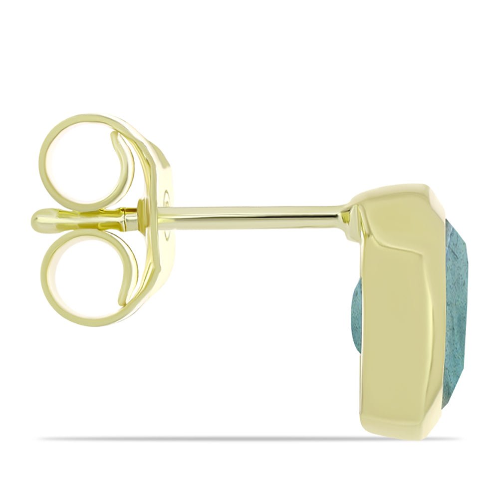 Pozlacené Stříbro 925/1000 - Náušnice s Labradoritem - Karátové číslo: 1.83. přibližná hmotnost: 1.65 gramů 2 