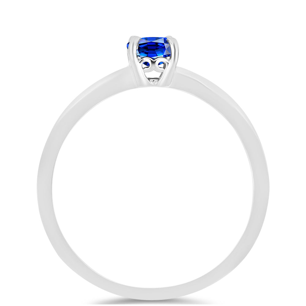 Stříbro 925/1000 - Prsten s Australským Modrým Safírem - Karátové číslo: 0.7. přibližná hmotnost: 1.54 gramů 2 