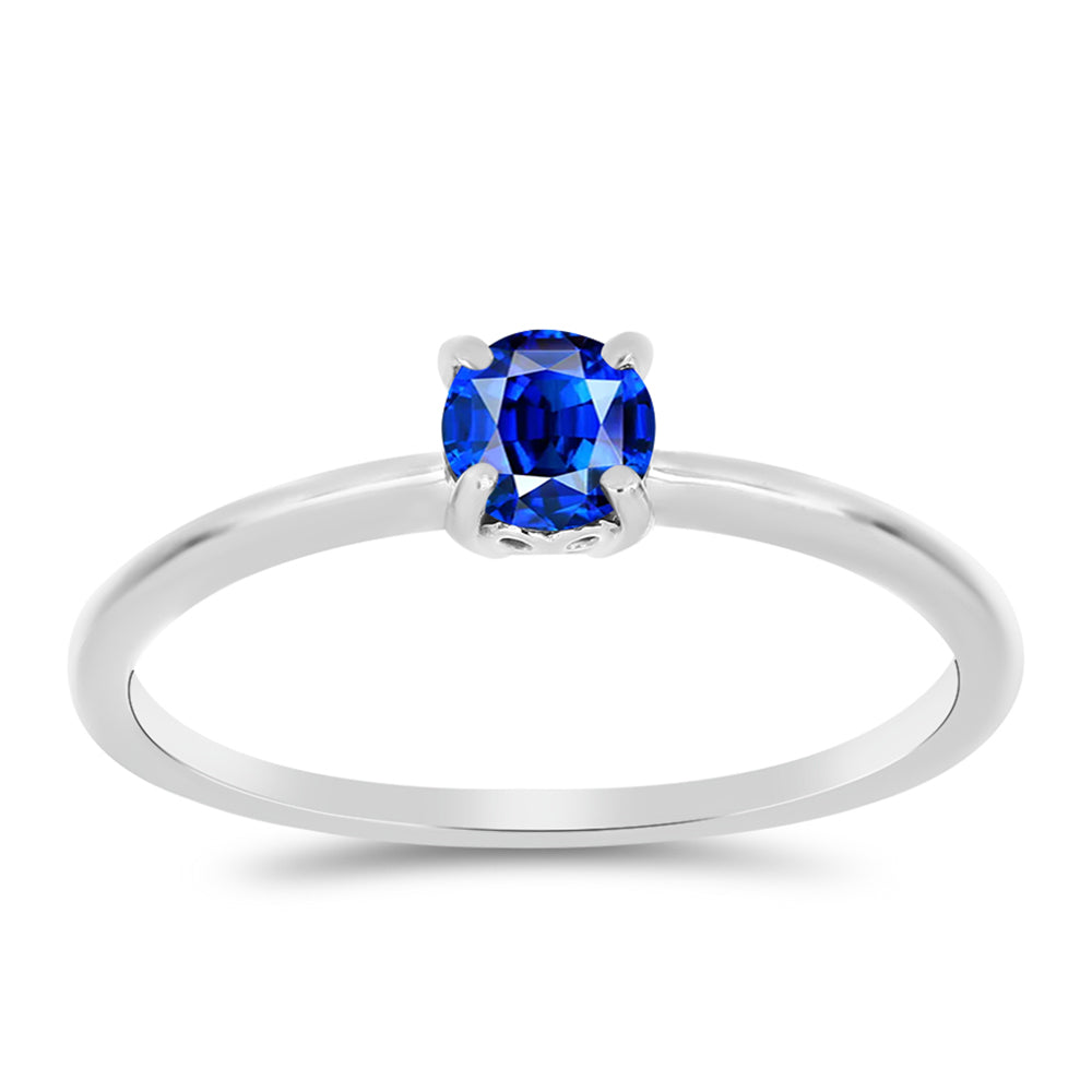 Stříbro 925/1000 - Prsten s Australským Modrým Safírem - Karátové číslo: 0.7. přibližná hmotnost: 1.54 gramů 3 