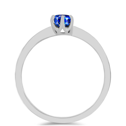 Stříbro 925/1000 - Prsten s Australským Modrým Safírem - Karátové číslo: 0.39. přibližná hmotnost: 1.62 gramů