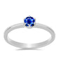 Stříbro 925/1000 - Prsten s Australským Modrým Safírem - Karátové číslo: 0.39. přibližná hmotnost: 1.62 gramů