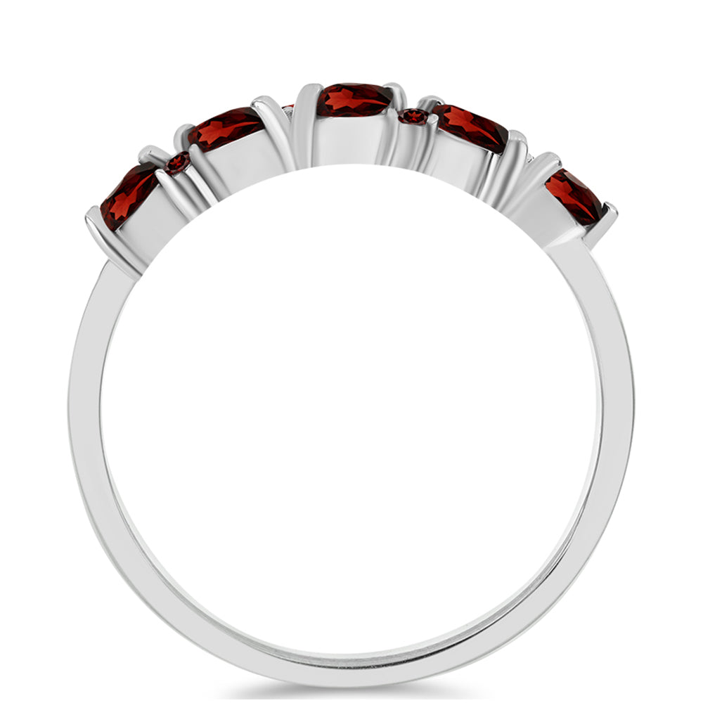 Stříbro 925/1000 - Prsten s Bartonským Granátem - Karátové číslo: 0.67. přibližná hmotnost: 1.91 gramů 2 