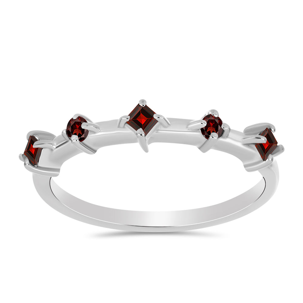 Stříbro 925/1000 - Prsten s Bartonským Granátem - Karátové číslo: 0.28. přibližná hmotnost: 1.69 gramů 3 