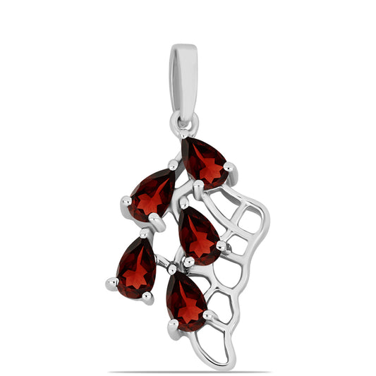 Stříbro 925/1000 - Přívěsek s Bartonským Granátem - Karátové číslo: 1.43. přibližná hmotnost: 1.8 gramů