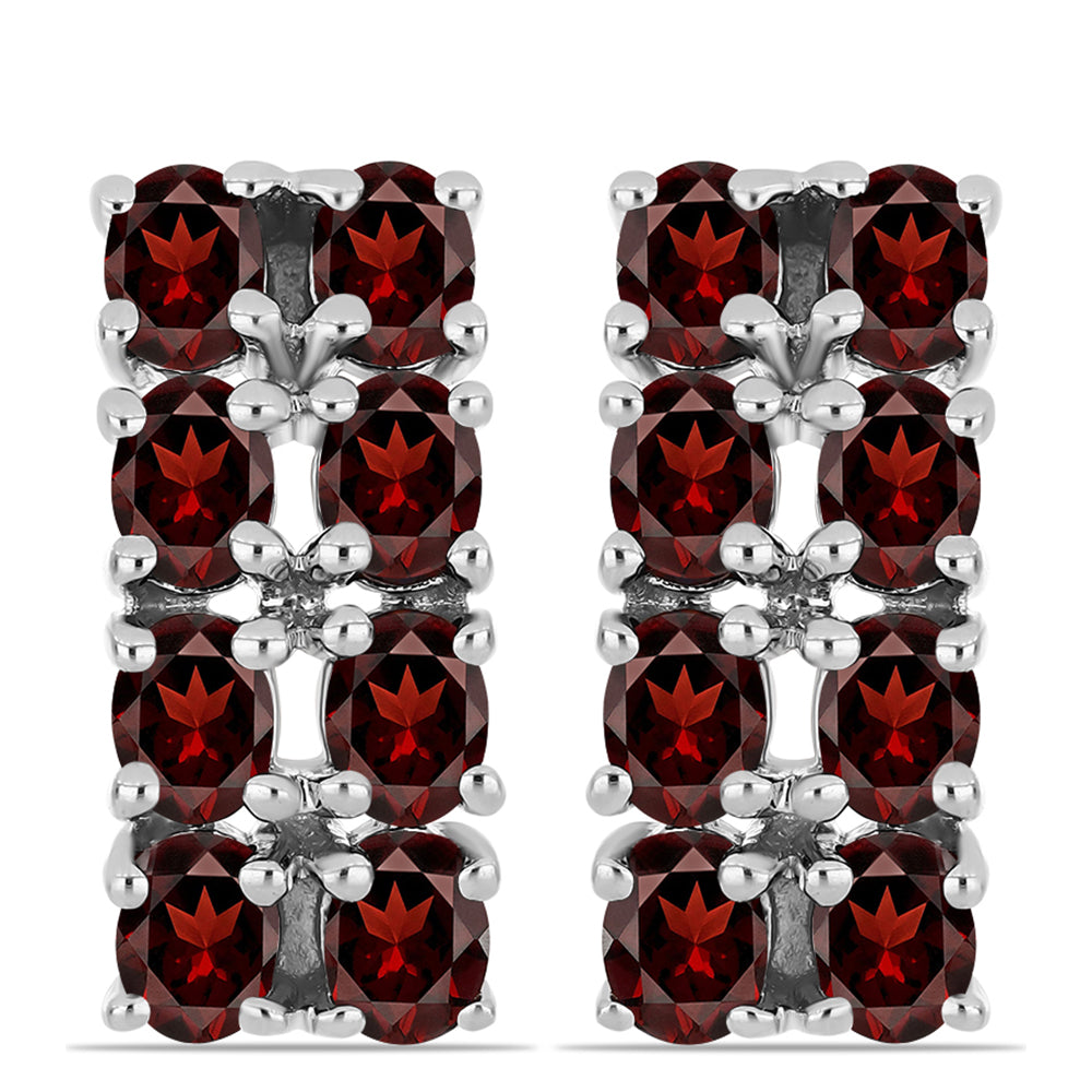 Stříbrné Náušnice s Bartonským Granátem 1 