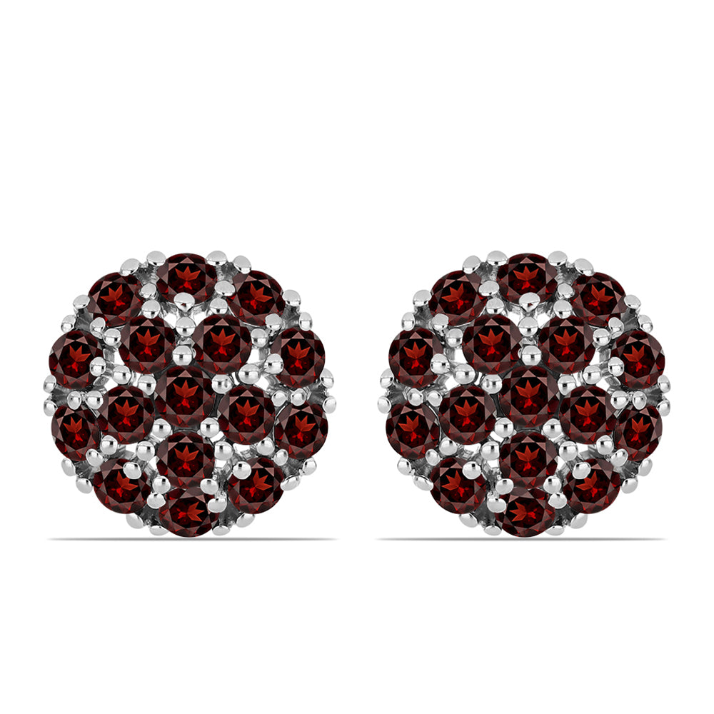 Stříbrné Náušnice s Bartonským Granátem